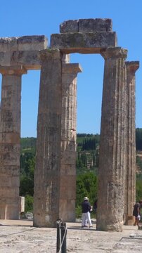Ancient Temple of Zeus in Nemea, Greece ruins