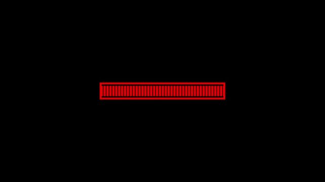 Red colour  loading bar animation on black background.