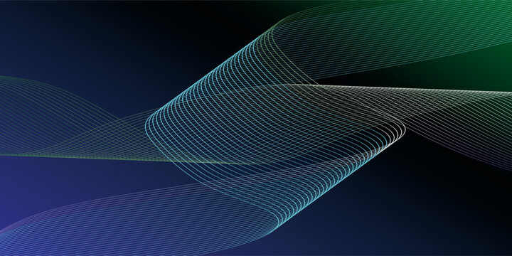Line abstract background. Concept of futuristic digital ight design wallpaper, curve modern pattern connection, flow neon glowing, cyberspace network, wavy computer graphic, shiny gradient partical.