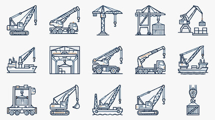 Construction Equipment Lineup Illustration. © Mas