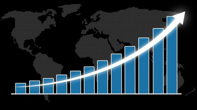 Business growth concept in graph chart showing marketing sales profit increasing to future target . Illustrating strong revenue growth, financial success, positive analytics, and market development.