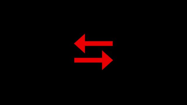 swap icon, Transfer arrows outline icon. linear style sign for mobile concept and web design. Left right arrows simple line icon animation black background 4k.