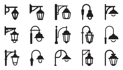 Collection of vintage outdoor street lamps and lanterns for exterior garden decoration. © MDNAZMUL