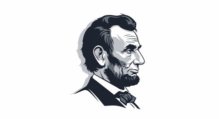 Vintage Abraham Lincoln Profile Portrait Typography Vector Design © Quensha