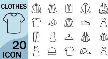 Clothing icon set line art for web and mobile © Creative Icon Store 