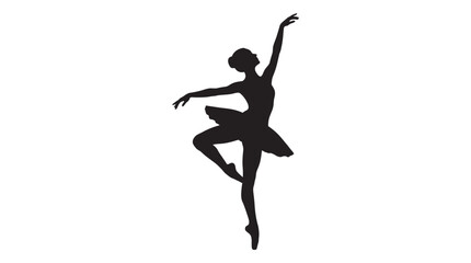 Ballerina In Pointe Shoes Black Silhouette dancer © MDSHANTO