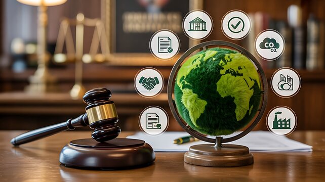 Global environmental law and sustainable business governance concept