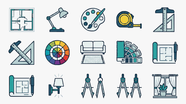 Creative Tools and Design Essentials Icons.