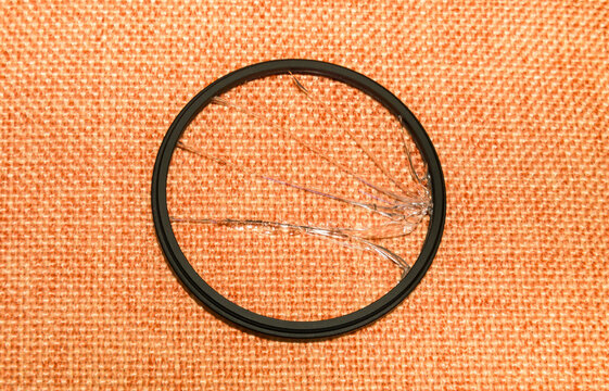 Broken lens filter.