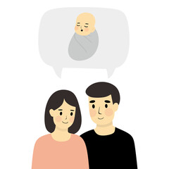 Obraz premium Parents and baby. Married couple planning to get pregnant