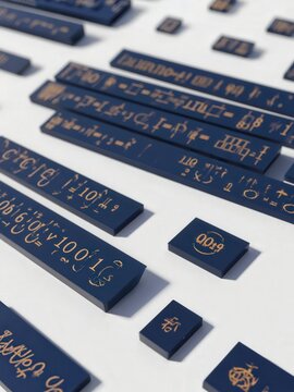 Close up of abstract code like elements