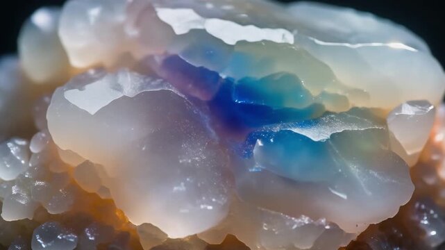 Magical Rainbow Light Glowing Inside Translucent Opal Gemstone