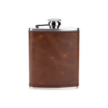 hip flask isolated on white