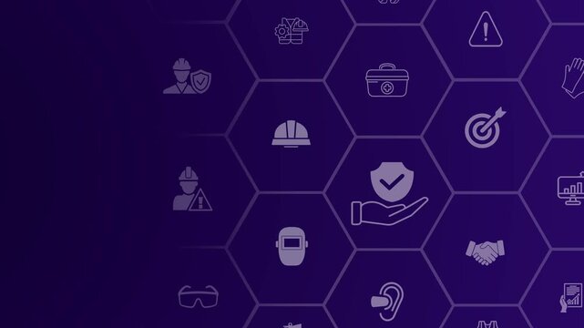 Work safety concept on the transparent background. Motion graphics of working standard process . Zero accidents. 4k video animation. 