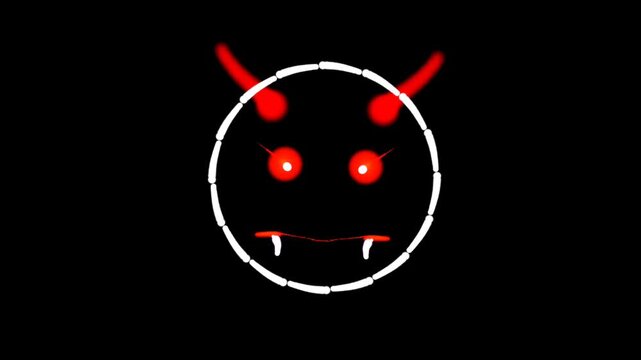 Neon emoticon red eye Devils