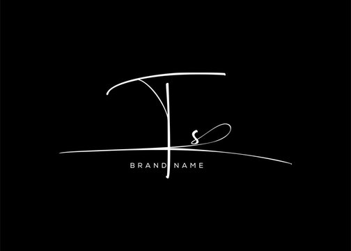 TS letter beauty cursive handwriting logo. vector logo| abstract logo| minimalist logo| brand identity| calligraphy design.