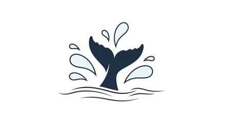 Whale Tail Splashing Water Ocean Animal. © Anis