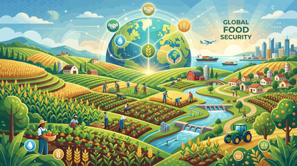 Fototapeta premium Fertile landscape representing global food security