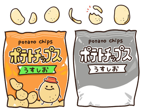 ナフサ不足で白黒パッケージになったポテトチップス