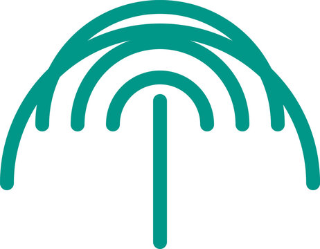 Minimalist teal stylized biometric fingerprint icon representing digital identity and secure technology authentication creative illustration