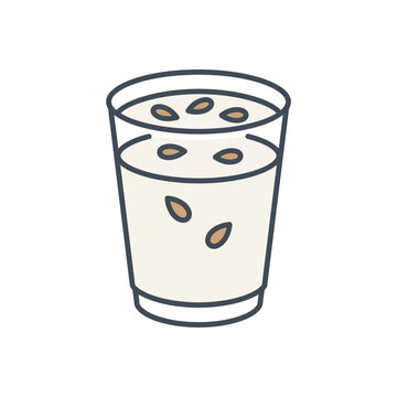 Glass of Water with Seeds.