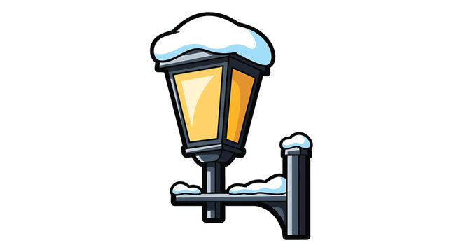Snowy Street Lamp Post Light.