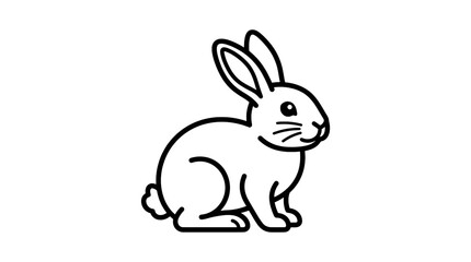 Fototapeta premium Rabbit Black White Background Isolated