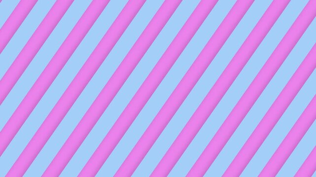 Abstract diagonal striped pattern background with pink and light blue colors, animated pattern, seamless looped background