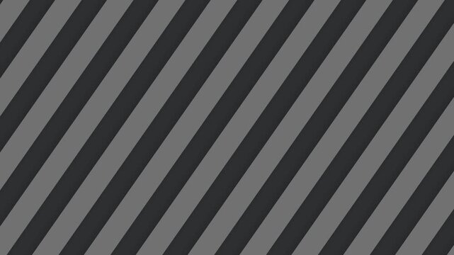 Abstract diagonal striped pattern background with dark grey and light grey lines, animated pattern, seamless looped background