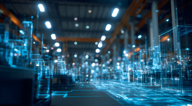 Digital twin of an automated smart factory with blue data flows