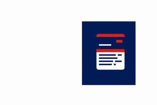 Minimal Website Interface Icon in Blue Square.