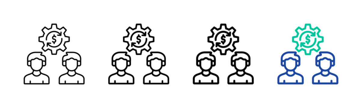 Sales Enablement Icon Collection Different Style Outline