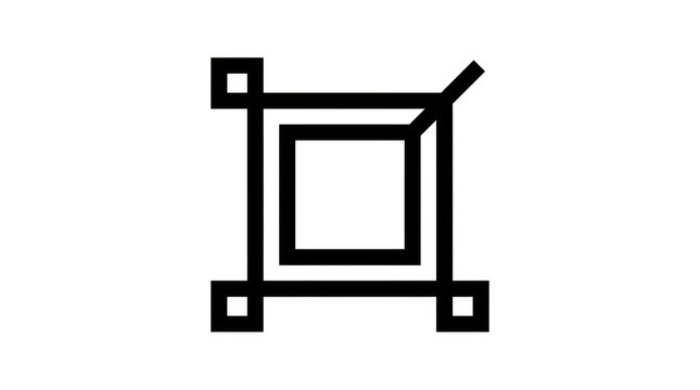 Simple black square frame design element.