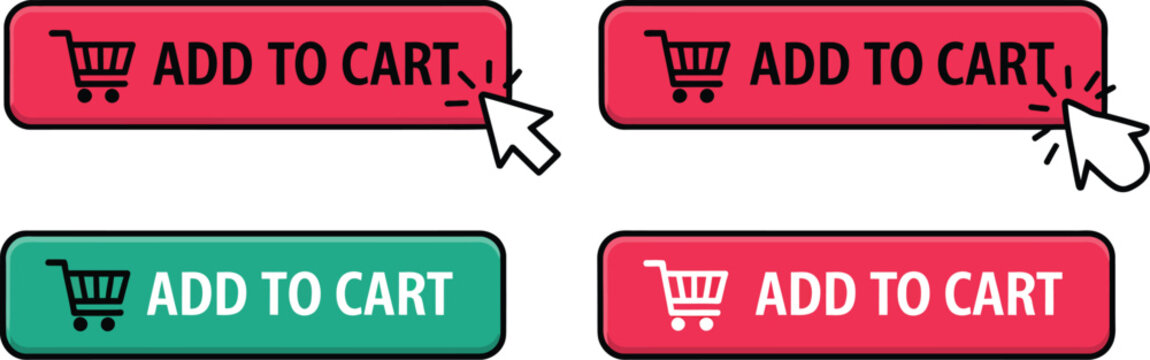 Add to cart icon, shopping cart button for ecommerce checkout, online purchases, retail transactions and digital store interfaces.
