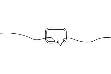 Obraz premium Speech Bubble Continuous One Line Art Minimal Communication Vector