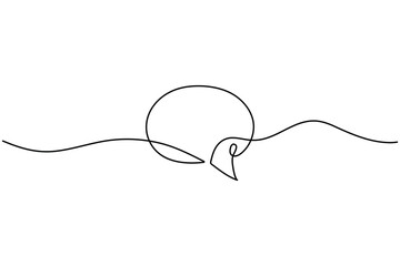 Fototapeta premium Speech Bubble Continuous One Line Art Minimal Communication Vector