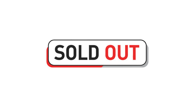 Sold out stamp on white background.