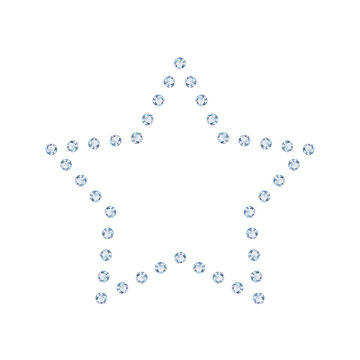 Luxury Diamond Star Frame Element. Sparkling Crystal Star Border Outline. Brilliant Gemstone Star Jewelry Design for award ceremonies, wedding stationery, and high-fashion advertisements.
