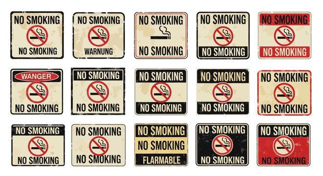 No Smoking Warning Sign Boards.