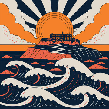 sunset over the sea