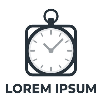 Stopwatch icon with clock face and lorem ipsum text icon