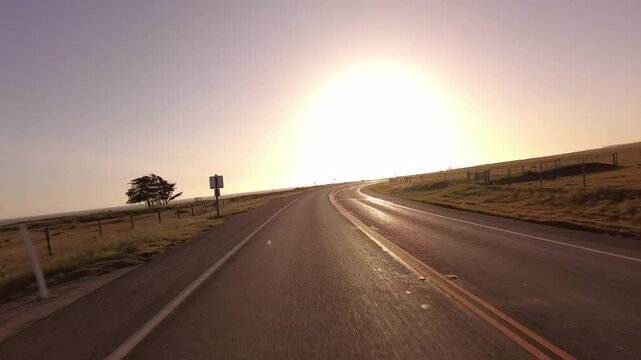 Big Sur Pacific Coast Highway Southbound 9 San Simeon to Morro Bay 03 Rear View MultiCam Driving Plate California USA
