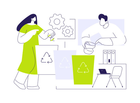 Recycling station isolated cartoon vector illustrations.