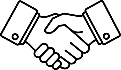 Obraz premium Handshake Icon Outline Symbolizing Agreement and Partnership
