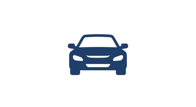 A simple blue icon representing a generic passenger vehicle on white background