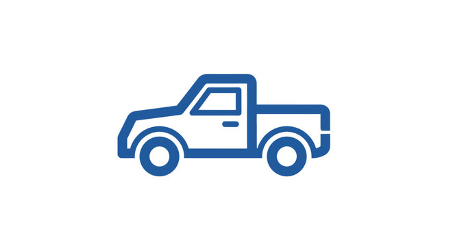 A simple blue icon representing a generic pickup truck vehicle