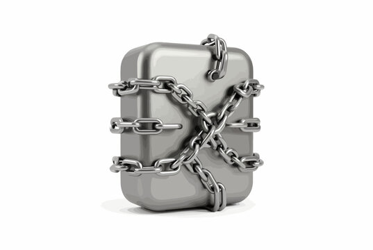 Chained Padlock Symbol of Security and Protection.