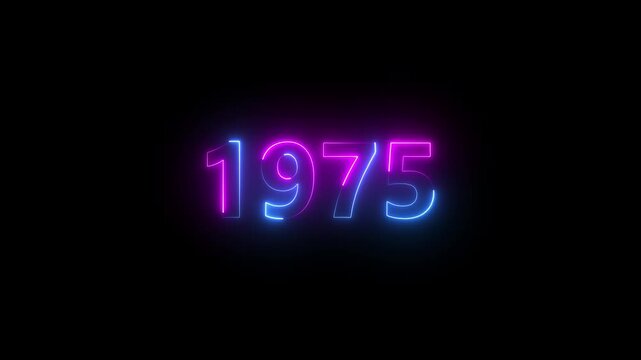1975 Sal neon text background animation. Glowing neon business number text. motion graphic of text concept. 4k video