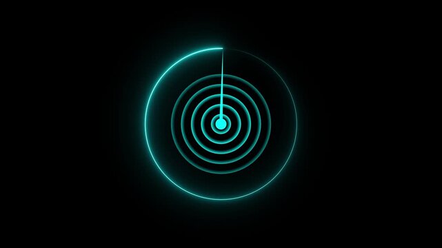 Cyan Neon Ship radar and plane radar screen location search animation radar. Enemy radar hub. motion graphic of ship radar concept. 4k video