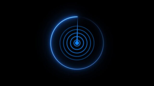 Blue Neon Ship radar and plane radar screen location search animation radar. Enemy radar hub. motion graphic of ship radar concept. 4k video